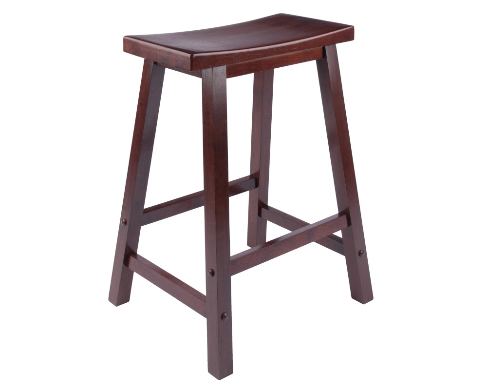 Satori Saddle Seat Counter Stool, Rustic Green and Walnut