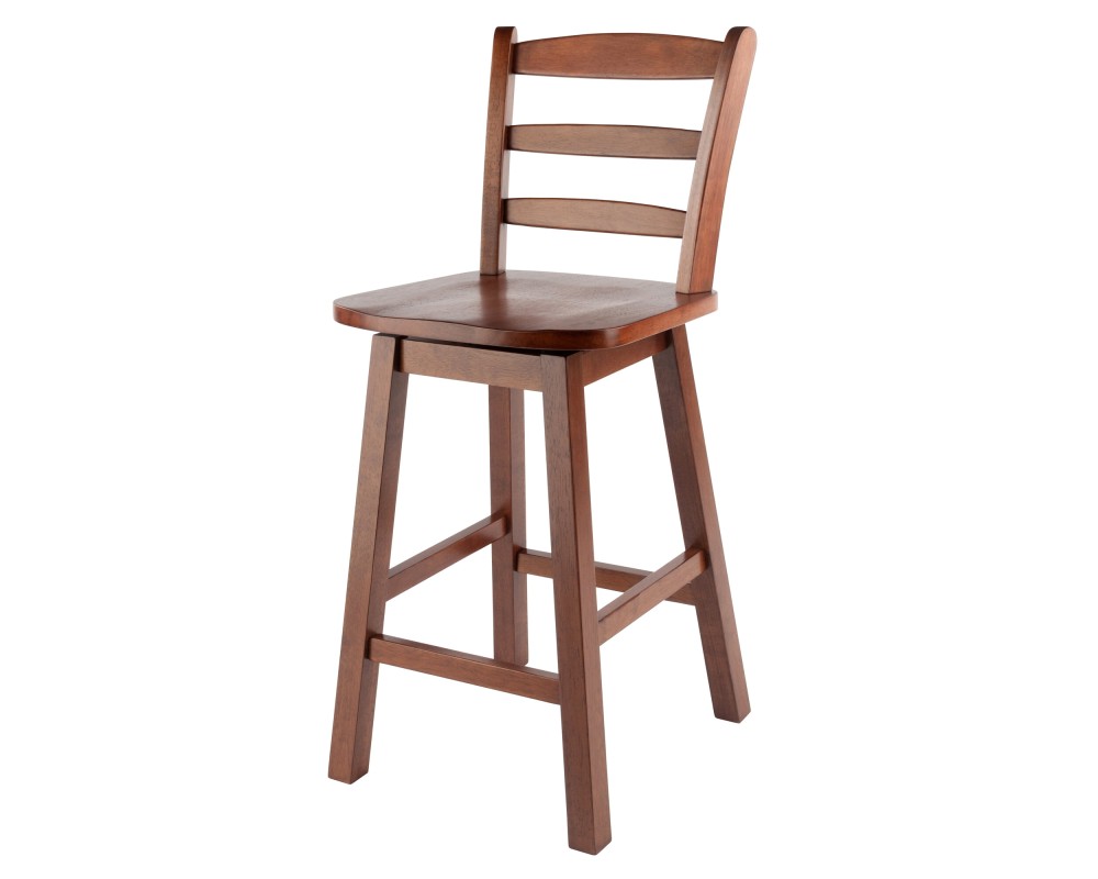 Scalera Ladder Back Swivel Seat Counter Stool, Walnut