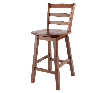 Scalera Ladder Back Swivel Seat Counter Stool, Walnut
