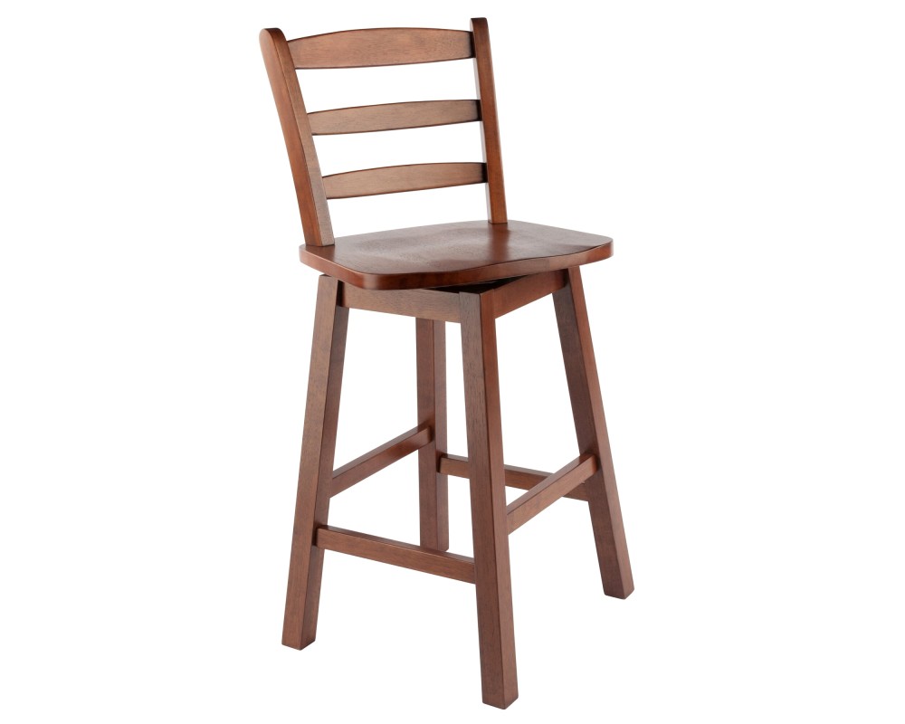 Scalera Ladder Back Swivel Seat Counter Stool, Walnut
