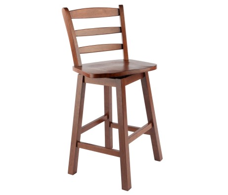 Scalera Ladder Back Swivel Seat Counter Stool, Walnut