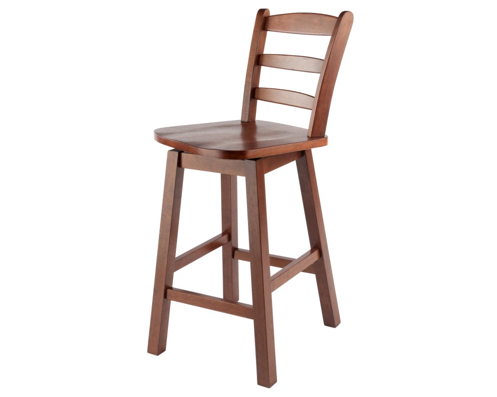 Scalera Ladder Back Swivel Seat Counter Stool, Walnut