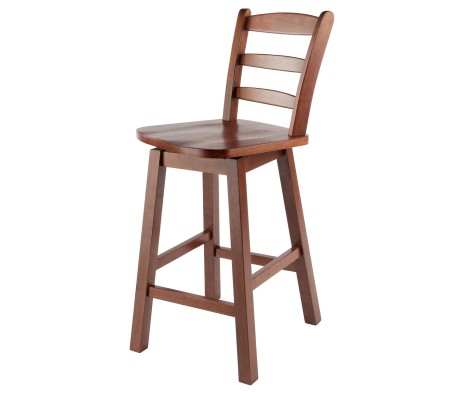 Scalera Ladder Back Swivel Seat Counter Stool, Walnut