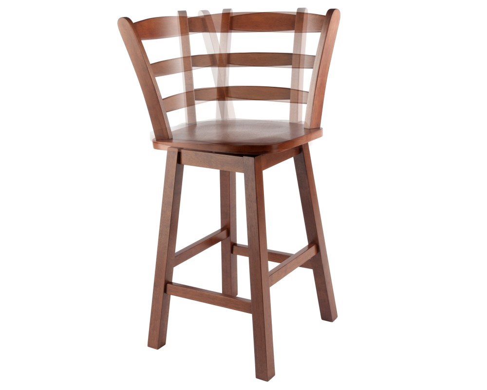 Scalera Ladder Back Swivel Seat Counter Stool, Walnut
