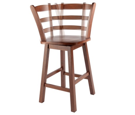 Scalera Ladder Back Swivel Seat Counter Stool, Walnut