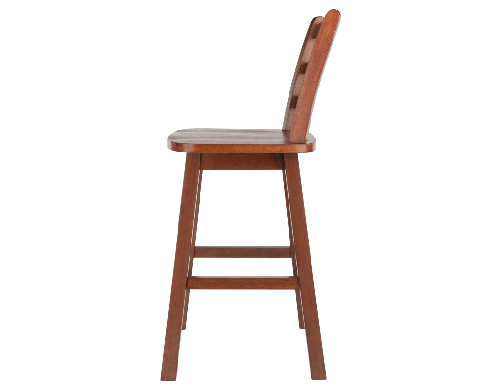 Scalera Ladder Back Swivel Seat Counter Stool, Walnut