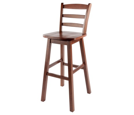 Scalera Ladder Back Swivel Seat Bar Stool, Walnut