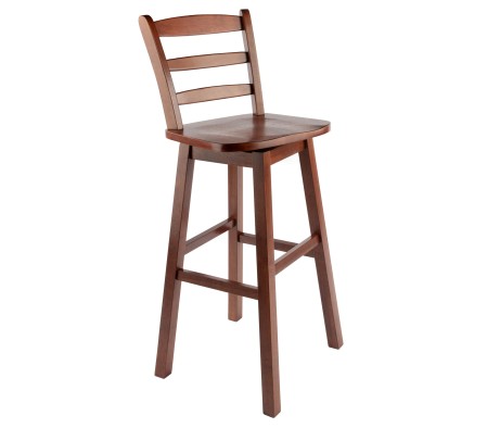 Scalera Ladder Back Swivel Seat Bar Stool, Walnut