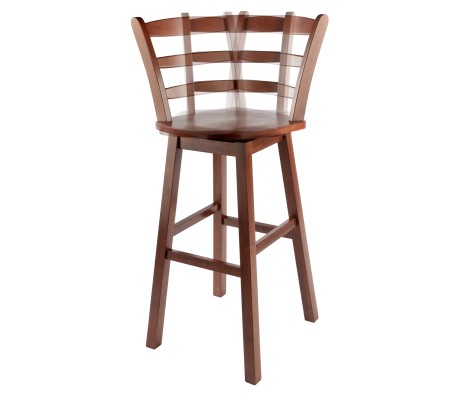 Scalera Ladder Back Swivel Seat Bar Stool, Walnut