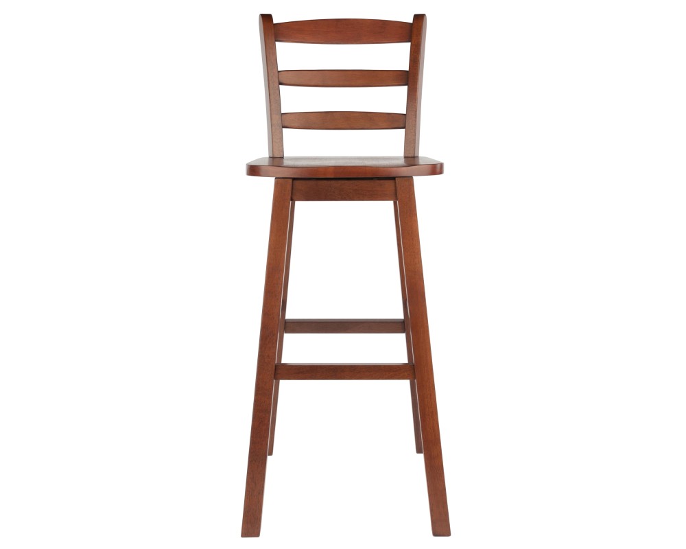 Scalera Ladder Back Swivel Seat Bar Stool, Walnut