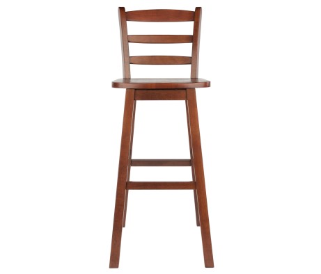 Scalera Ladder Back Swivel Seat Bar Stool, Walnut