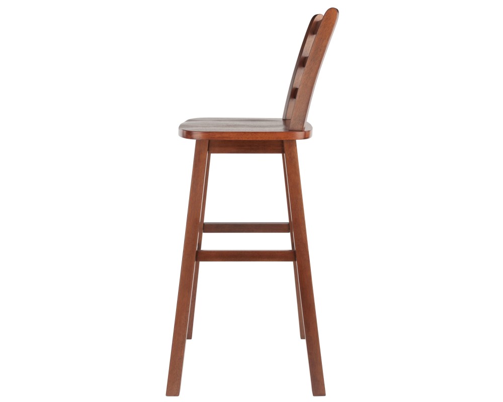 Scalera Ladder Back Swivel Seat Bar Stool, Walnut