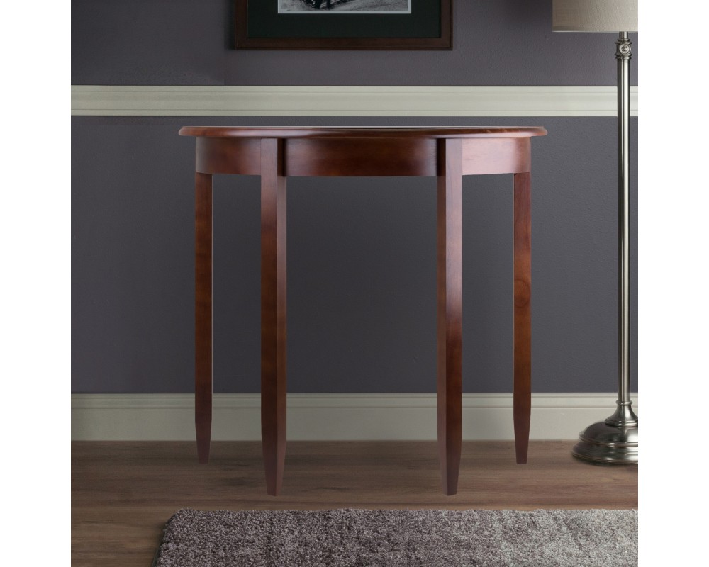 Concord Half Moon Console Table, 32' Wide, 30' High, Walnut