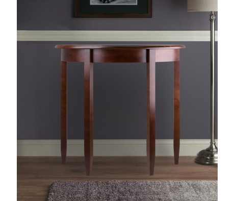 Concord Half Moon Console Table, 32' Wide, 30' High, Walnut