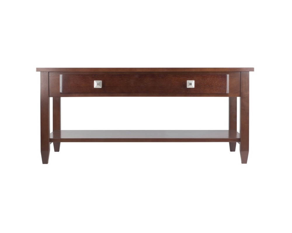 Richmond Coffee Table with Drawer, 40' Wide, 18' High, Walnut