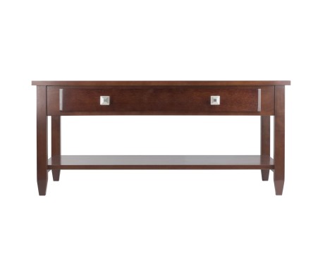 Richmond Coffee Table with Drawer, 40' Wide, 18' High, Walnut