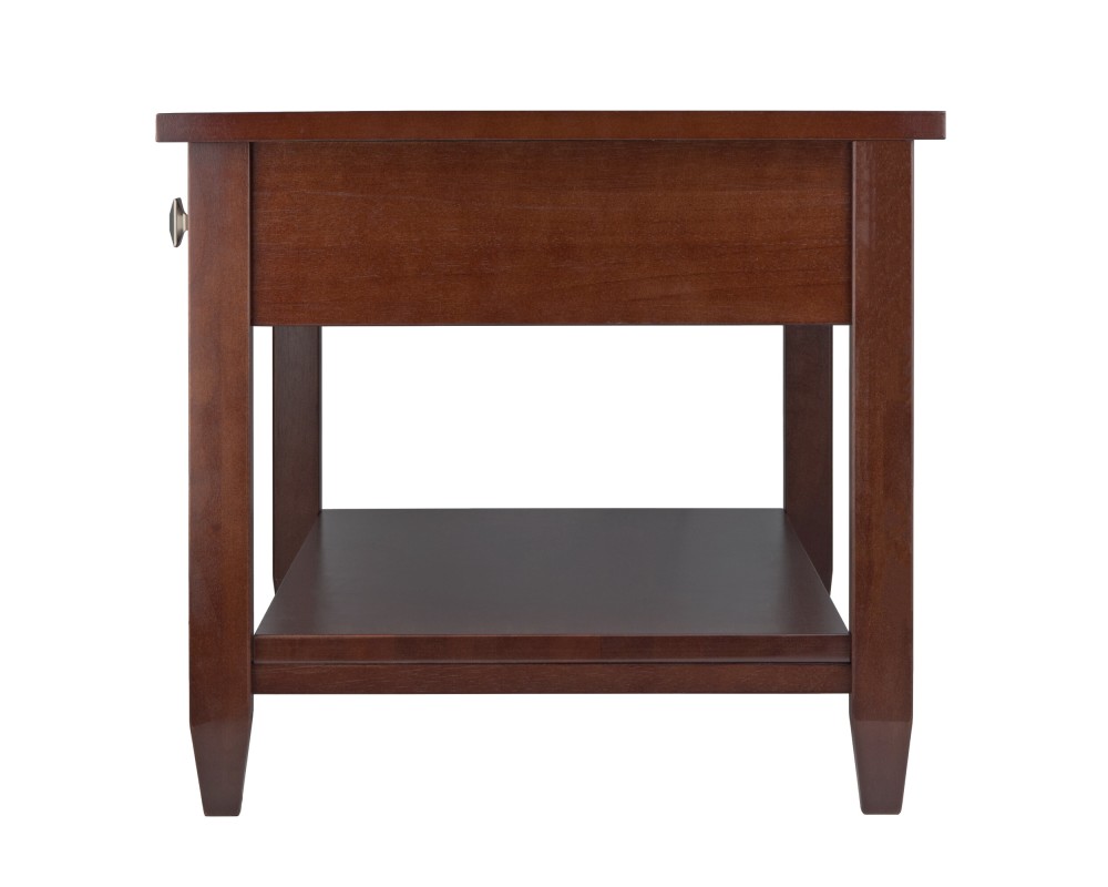 Richmond Coffee Table with Drawer, 40' Wide, 18' High, Walnut