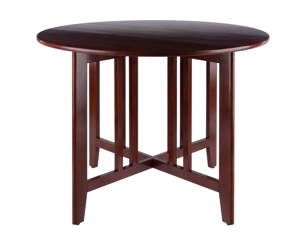Alamo Foldable Round Dining Table, 42' Wide, 30' High, Walnut