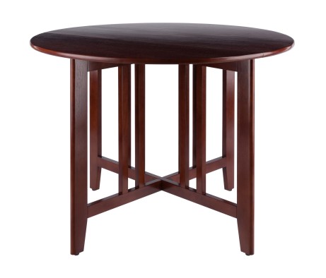 Alamo Foldable Round Dining Table, 42' Wide, 30' High, Walnut