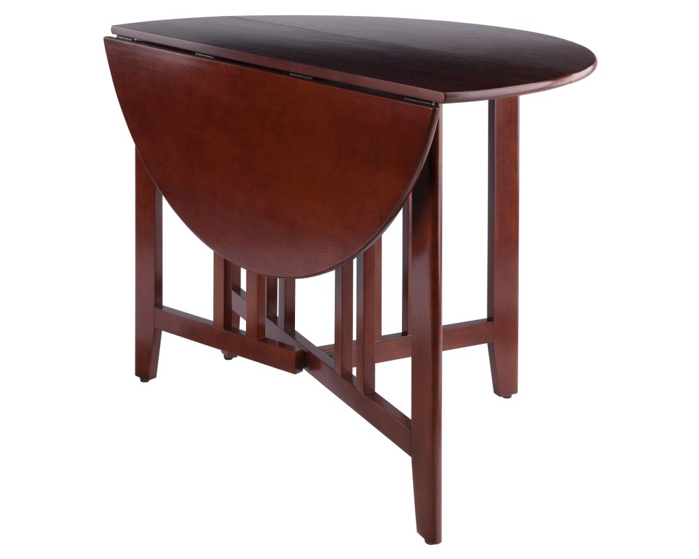 Alamo Foldable Round Dining Table, 42' Wide, 30' High, Walnut
