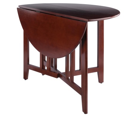 Alamo Foldable Round Dining Table, 42' Wide, 30' High, Walnut