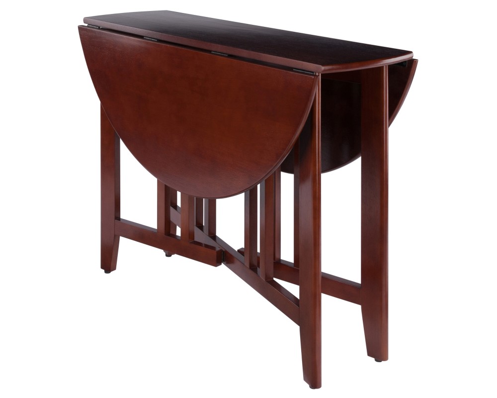 Alamo Foldable Round Dining Table, 42' Wide, 30' High, Walnut