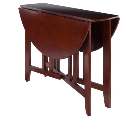 Alamo Foldable Round Dining Table, 42' Wide, 30' High, Walnut