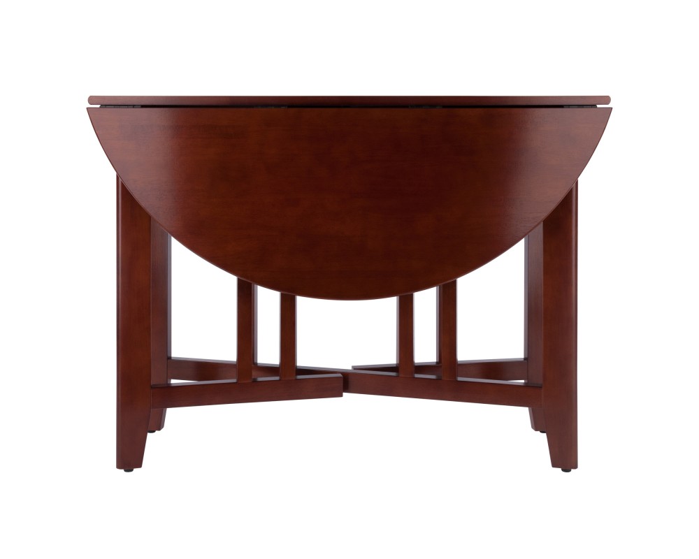 Alamo Foldable Round Dining Table, 42' Wide, 30' High, Walnut