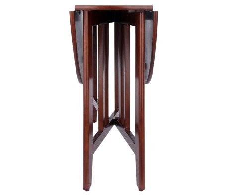 Alamo Foldable Round Dining Table, 42' Wide, 30' High, Walnut