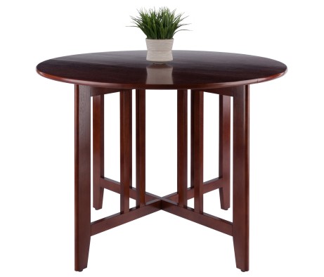 Alamo Foldable Round Dining Table, 42' Wide, 30' High, Walnut