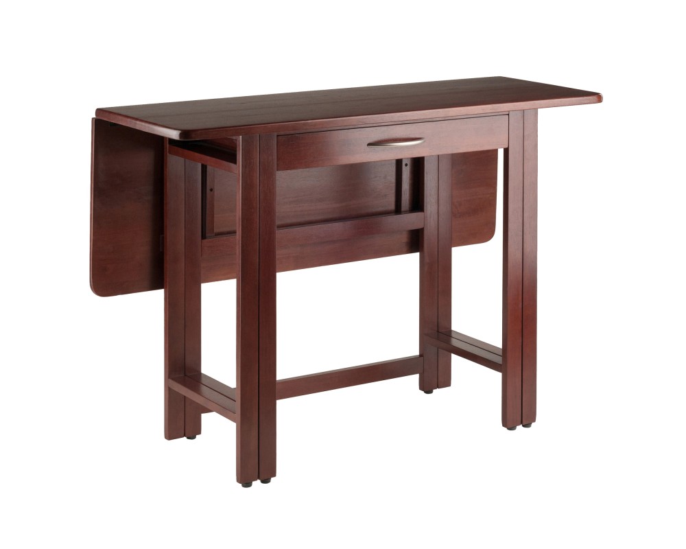 Taylor Drop Leaf Table with Wide Drawer, for Dining Room, 29', Walnut