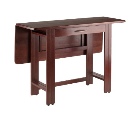 Taylor Drop Leaf Table with Wide Drawer, for Dining Room, 29', Walnut