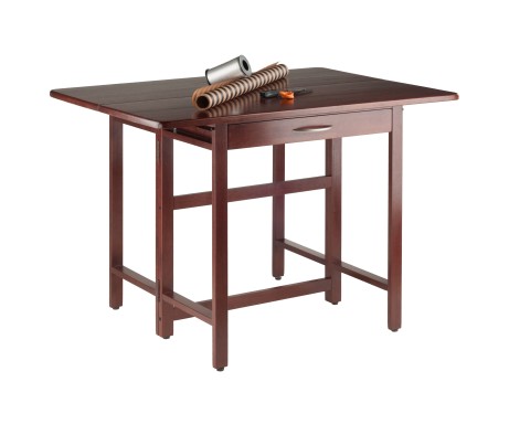 Taylor Drop Leaf Table with Wide Drawer, for Dining Room, 29', Walnut