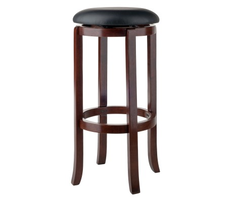Walcott Cushion Swivel Seat Bar Stool, Walnut and Black