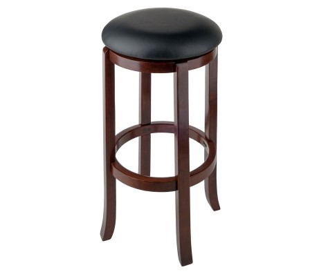 Walcott Cushion Swivel Seat Bar Stool, Walnut and Black