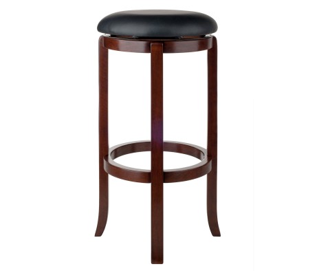 Walcott Cushion Swivel Seat Bar Stool, Walnut and Black