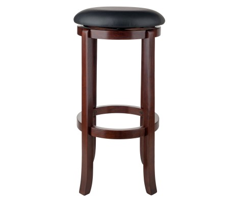 Walcott Cushion Swivel Seat Bar Stool, Walnut and Black