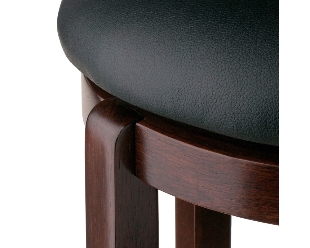 Walcott Cushion Swivel Seat Bar Stool, Walnut and Black