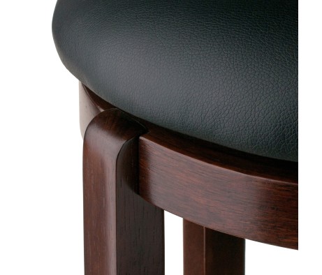 Walcott Cushion Swivel Seat Bar Stool, Walnut and Black
