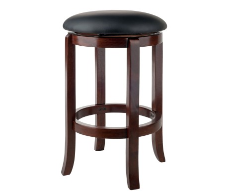 Walcott Cushion Swivel Seat Counter Stool, Walnut and Black