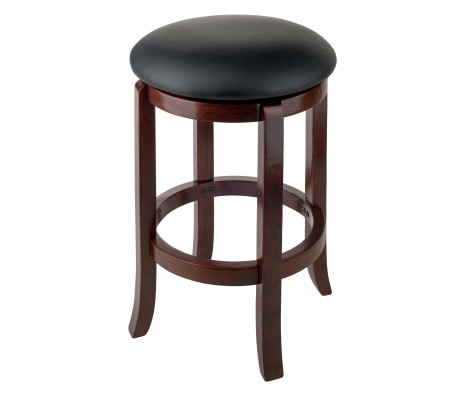 Walcott Cushion Swivel Seat Counter Stool, Walnut and Black