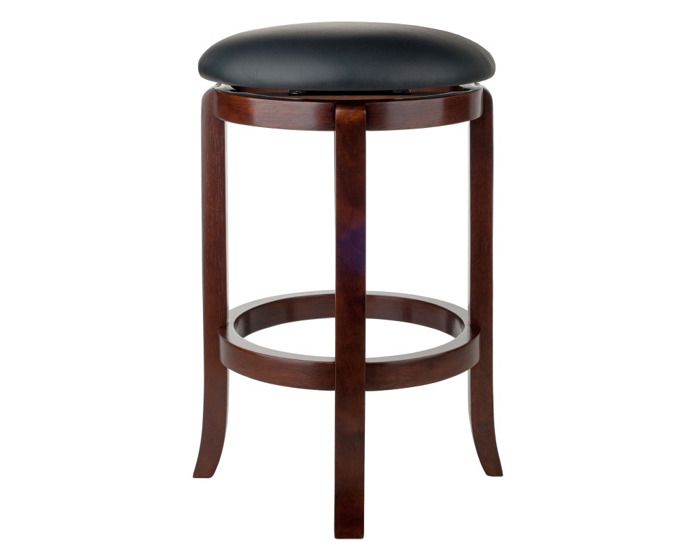 Walcott Cushion Swivel Seat Counter Stool, Walnut and Black