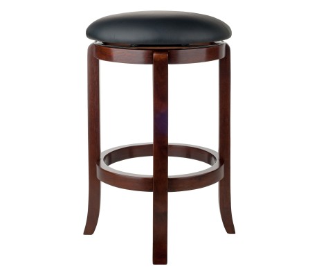 Walcott Cushion Swivel Seat Counter Stool, Walnut and Black