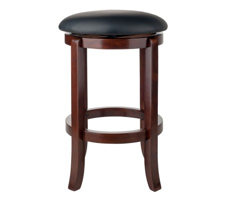 Walcott Cushion Swivel Seat Counter Stool, Walnut and Black