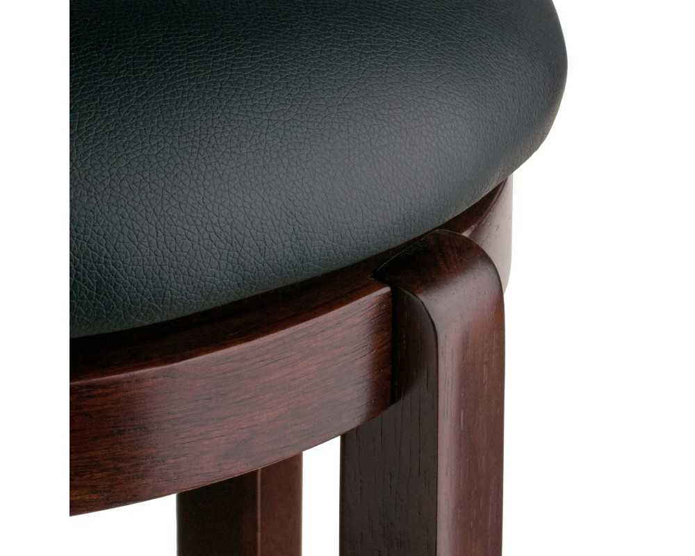 Walcott Cushion Swivel Seat Counter Stool, Walnut and Black