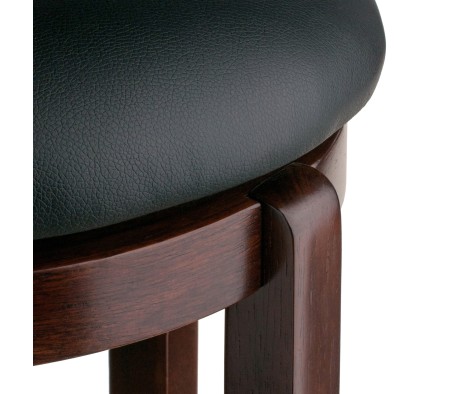 Walcott Cushion Swivel Seat Counter Stool, Walnut and Black
