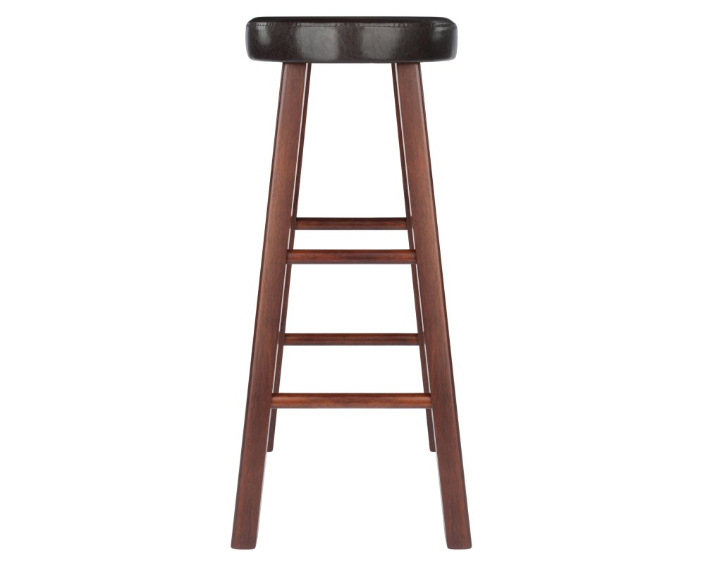 Maria 2-Pc Cushion-Seat Bar Stool Set, 31' High, Espresso and Walnut