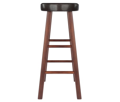 Maria 2-Pc Cushion-Seat Bar Stool Set, 31' High, Espresso and Walnut