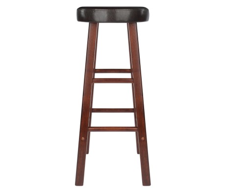 Maria 2-Pc Cushion-Seat Bar Stool Set, 31' High, Espresso and Walnut