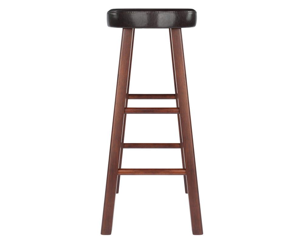 Maria 2-Pc Cushion-Seat Bar Stool Set, 31' High, Espresso and Walnut